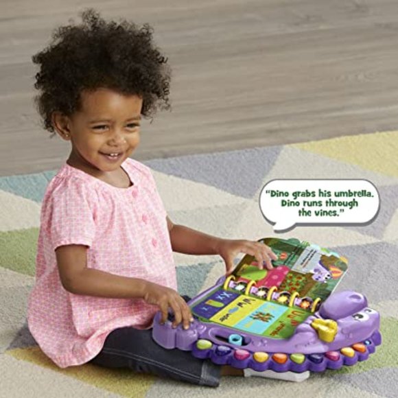 LeapFrog Dino's Delightful Day Alphabet Interactive Learning Book Purple/Green - Picture 11 of 16